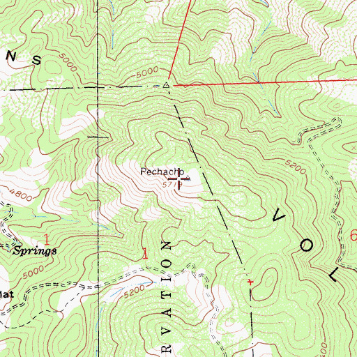 Topographic Map of Volcan Mountains, CA