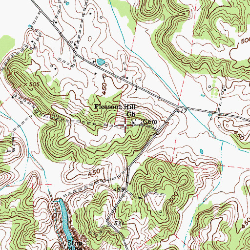 Topographic Map of Pleasant Hill (historical), KY