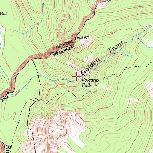 Topographic Map of Volcano Falls, CA