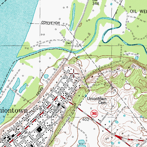 Topographic Map of Boxtown, KY