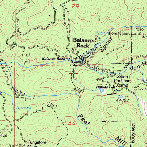 Topographic Map of Von Hellum Creek, CA