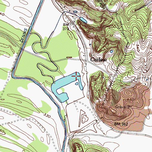 Topographic Map of Curlew Lakes, KY