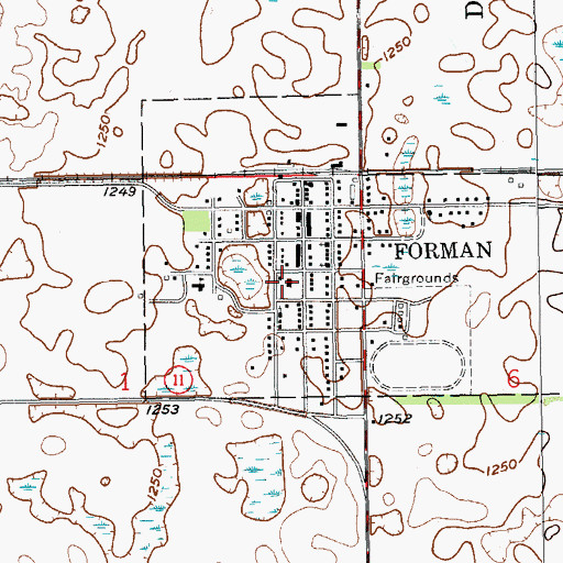 Topographic Map of Sargent County Courthouse, ND