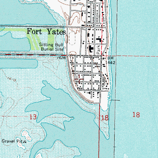 Topographic Map of Sioux County Courthouse, ND