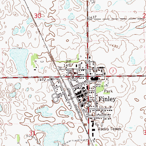 Topographic Map of Steele County Courthouse, ND