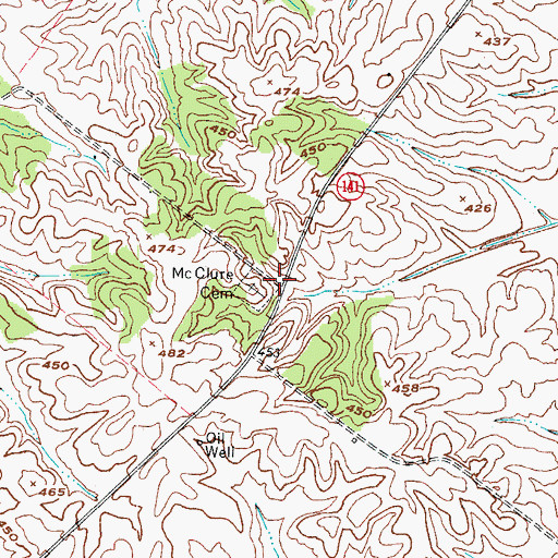 Topographic Map of McClure (historical), KY
