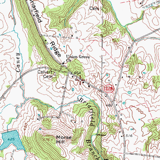 Topographic Map of Briarfield-Union Grove (historical), KY