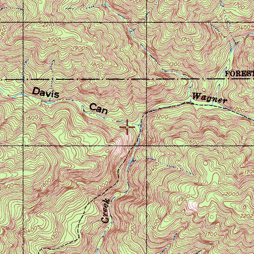 Topographic Map of Wagner Creek, CA