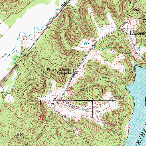 Topographic Map of Piney Grove (historical), KY
