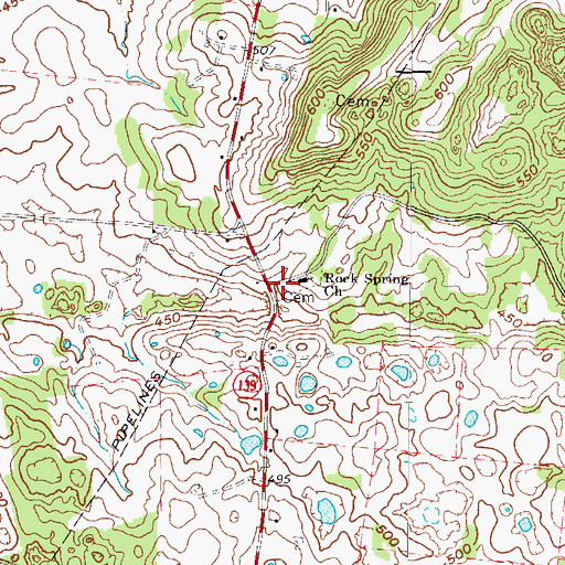 Topographic Map of Rock Spring (historical), KY