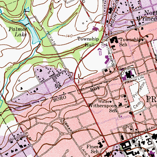 Topographic Map of Princeton, NJ