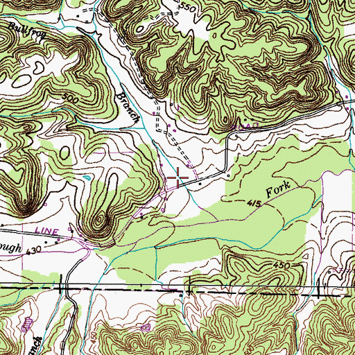Topographic Map of Bullfrog Hollow, KY