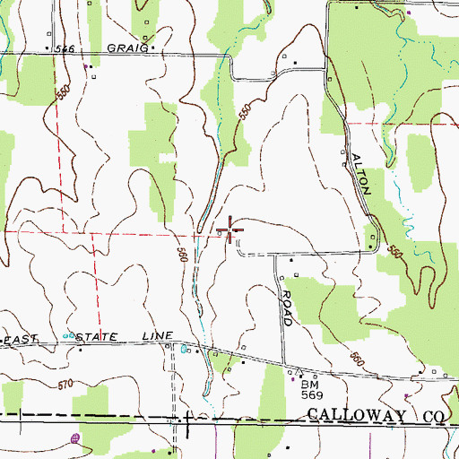 Topographic Map of Craigtown (historical), KY