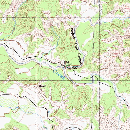Topographic Map of Wagon Road Canyon, CA