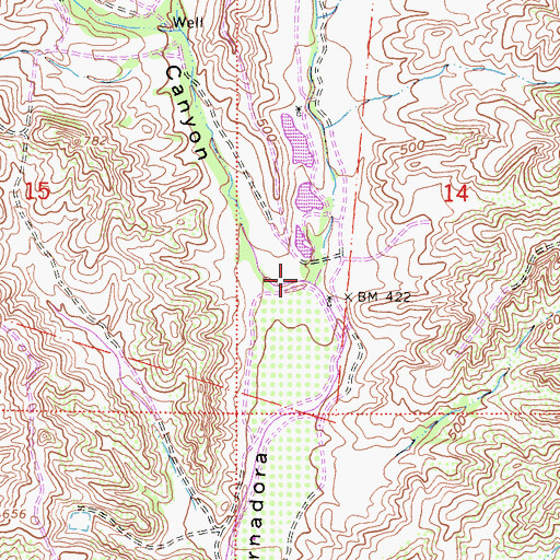 Topographic Map of Wagon Wheel Canyon, CA