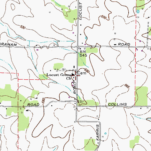 Topographic Map of Locust Grove (historical), KY