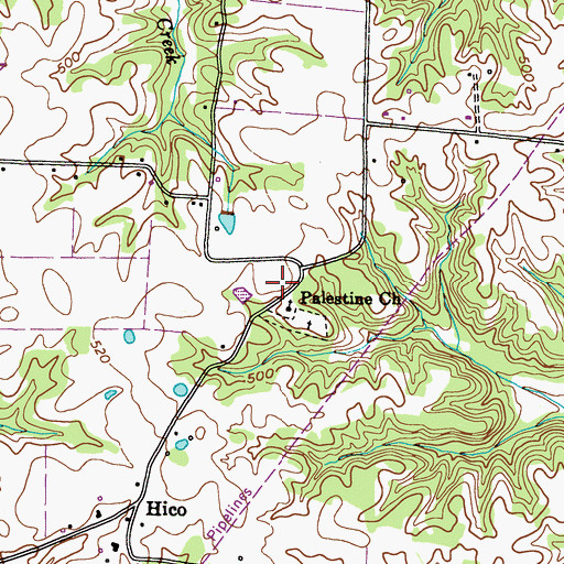 Topographic Map of Palestine (historical), KY