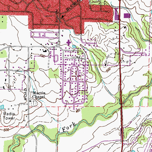 Topographic Map of South Murray, KY