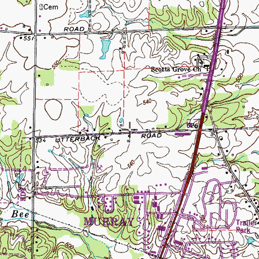 Topographic Map of Utterback (historical), KY