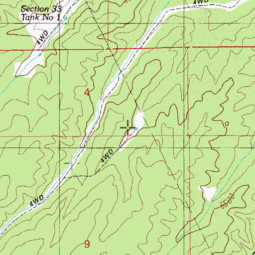 Topographic Map of Dump Tank, AZ