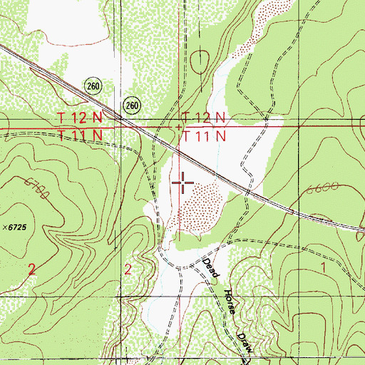 Topographic Map of Blevins Ranch, AZ