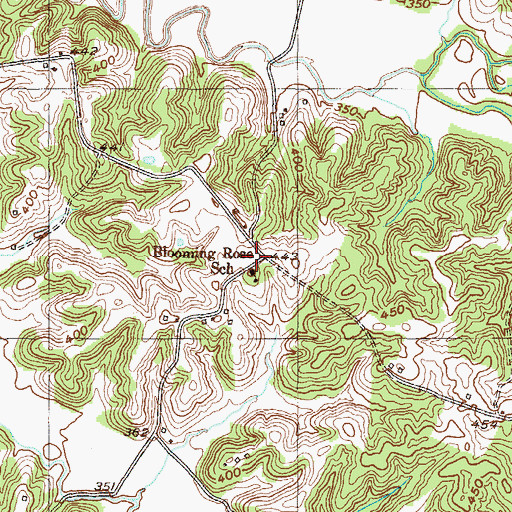 Topographic Map of Blooming Rose (historical), KY