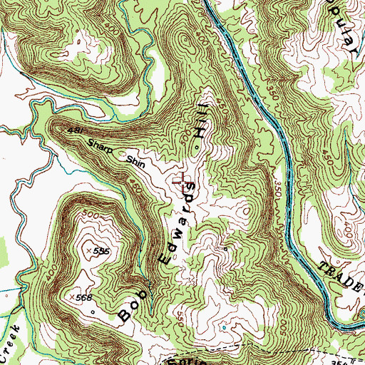 Topographic Map of Bob Edwards Hill, KY