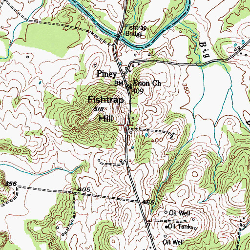 Topographic Map of Fishtrap, KY