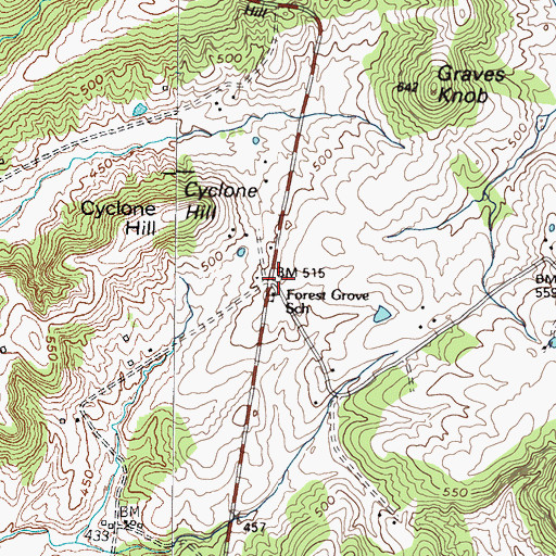 Topographic Map of Forest Grove (historical), KY