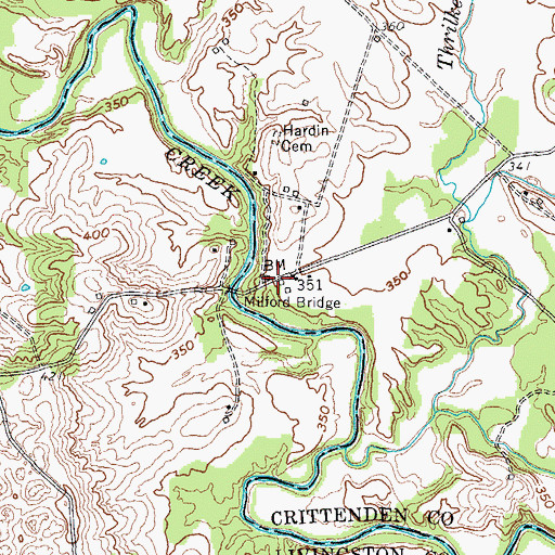 Topographic Map of Milford, KY