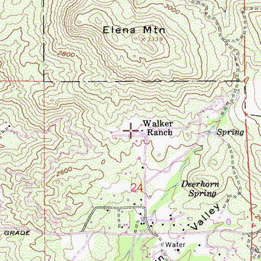 Topographic Map of Walker Ranch, CA