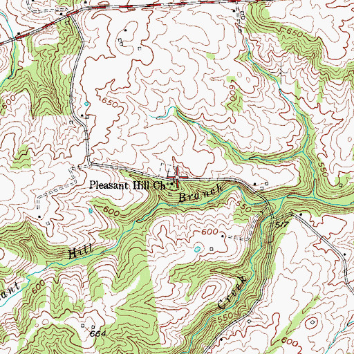 Topographic Map of Pleasant Hill (historical), KY