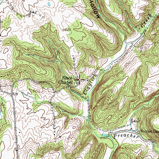 Topographic Map of Sisco Chapel (historical), KY