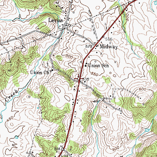 Topographic Map of Union (historical), KY