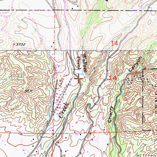 Topographic Map of Wallace Creek, CA