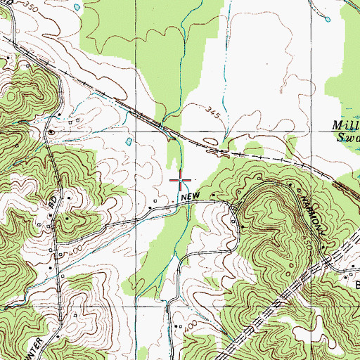 Topographic Map of Harrison Creek, KY