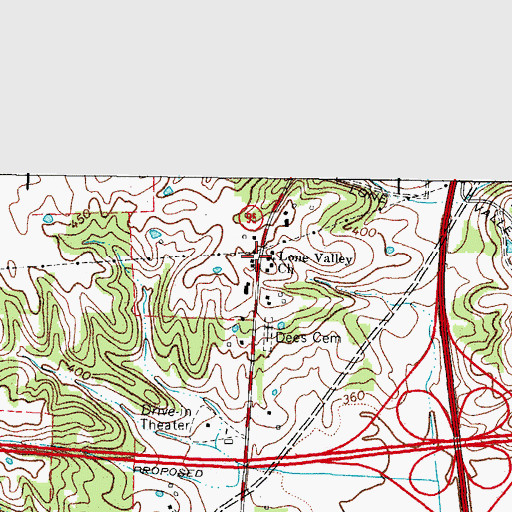 Topographic Map of Lone Valley (historical), KY