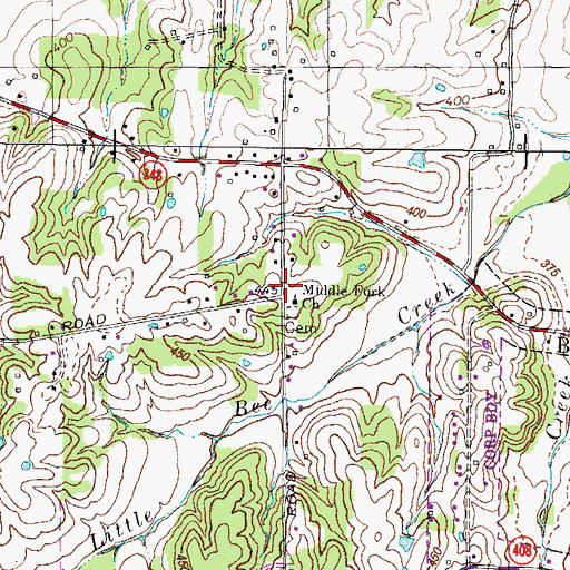 Topographic Map of Middle Fork (historical), KY