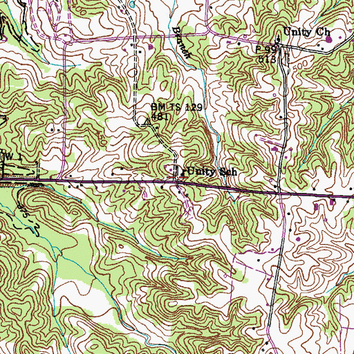 Topographic Map of Unity, KY