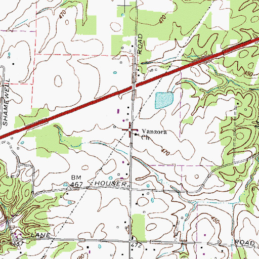Topographic Map of Vanzora (historical), KY