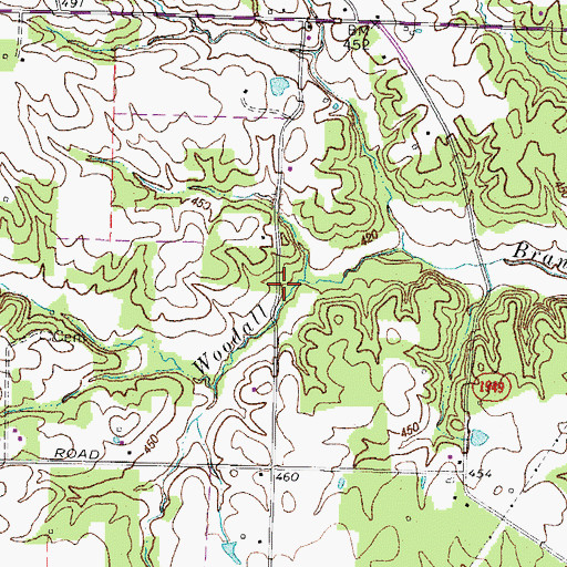 Topographic Map of Woodall (historical), KY