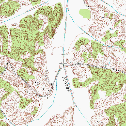 Topographic Map of Flat Branch Horse Fork, KY