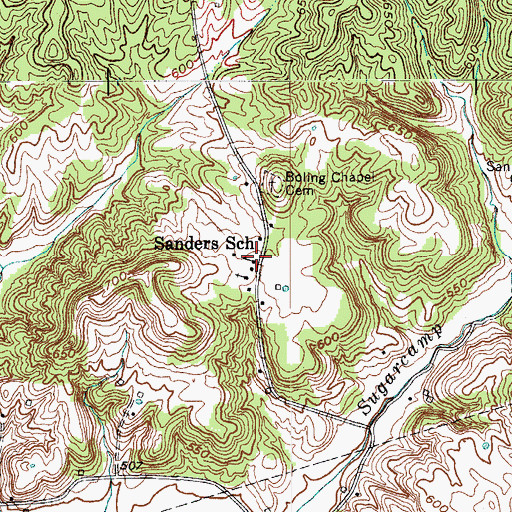 Topographic Map of Sanders, KY