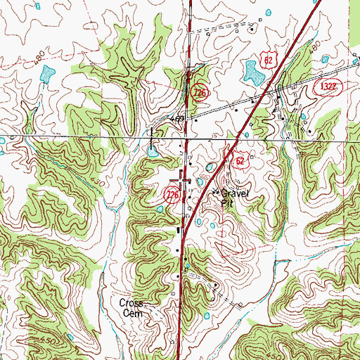 Topographic Map of Glissonville, KY