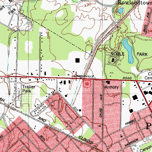 Topographic Map of Hinkleville, KY