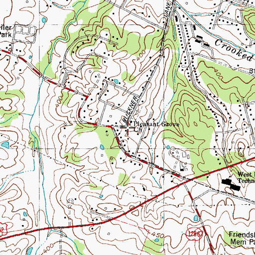 Topographic Map of Pleasant Grove (historical), KY