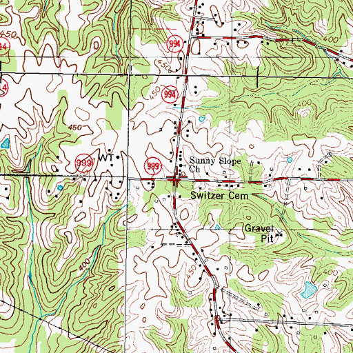 Topographic Map of Sunny Slope (historical), KY
