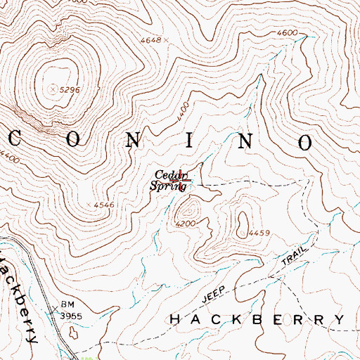 Topographic Map of Cedar Spring, AZ