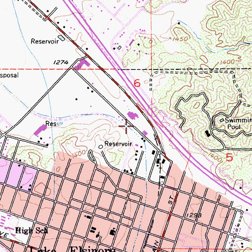 Topographic Map of Warm Springs Valley, CA