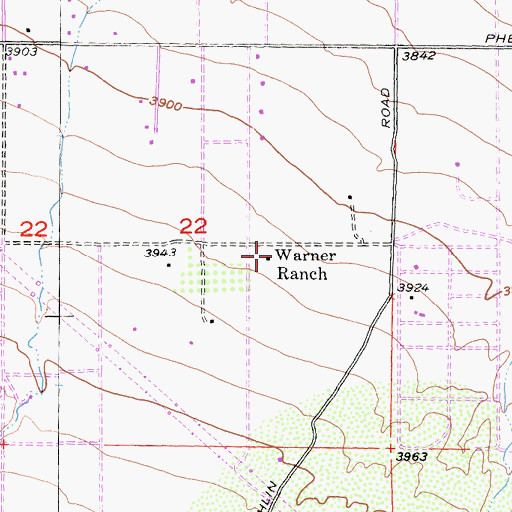 Topographic Map of Warner Ranch, CA